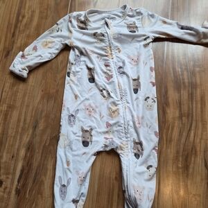 Barnyard Buddies Zipper Footie: 0-3 Months